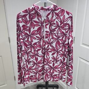 Tail Pink and White Floral Men's Hoodie